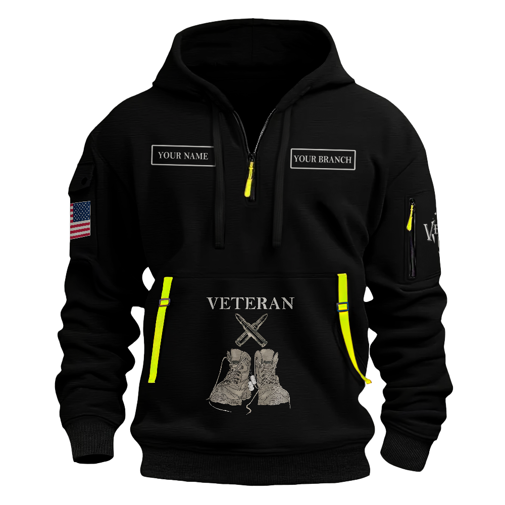 Veteran Foxtrot Uniform Personalizable Quarter Zip Hoodie