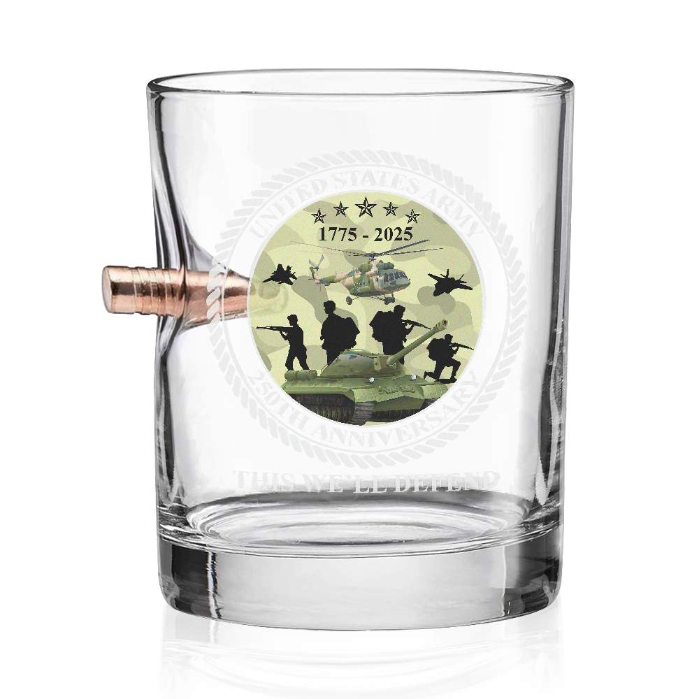 Army 250th Anniversary Bullet Whiskey Glass