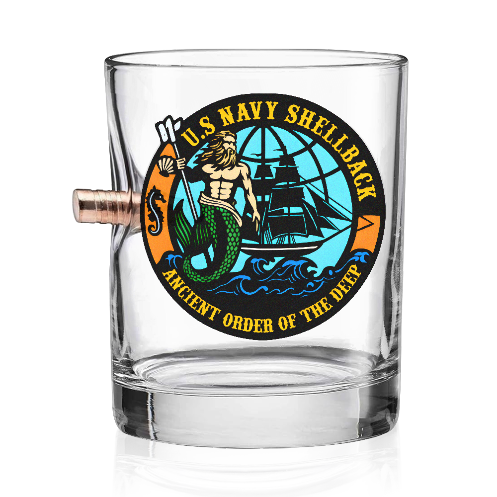 Shellback Ancient Order Of The Deep Bullet Whiskey Glass