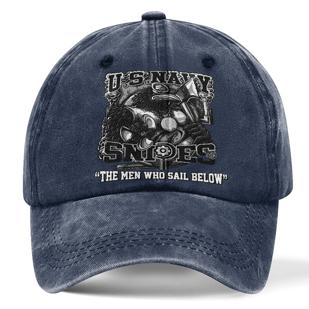 Personalizable Navy Snipes Washed Cap