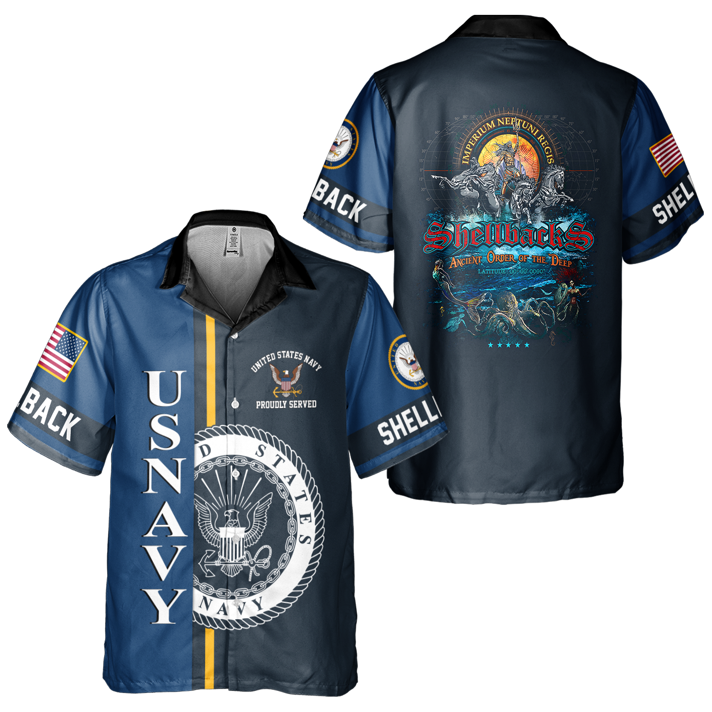 Shellback Ancient Order Of The Deep Cuban Shirt