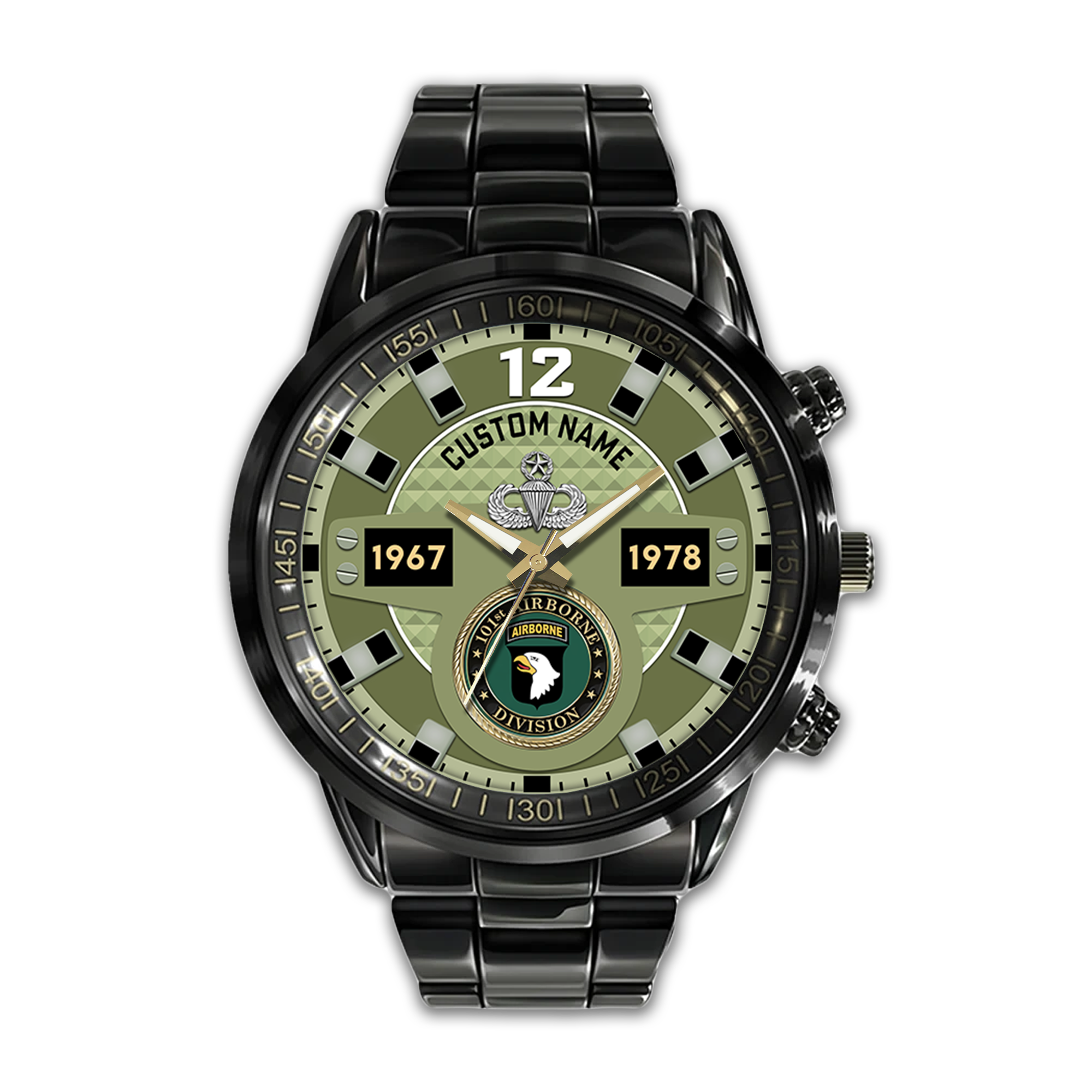Personalizable 101st Airborne Division Stainless Steel Watch