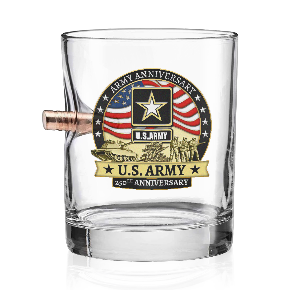 Army 250th Anniversary Bullet Whiskey Glass