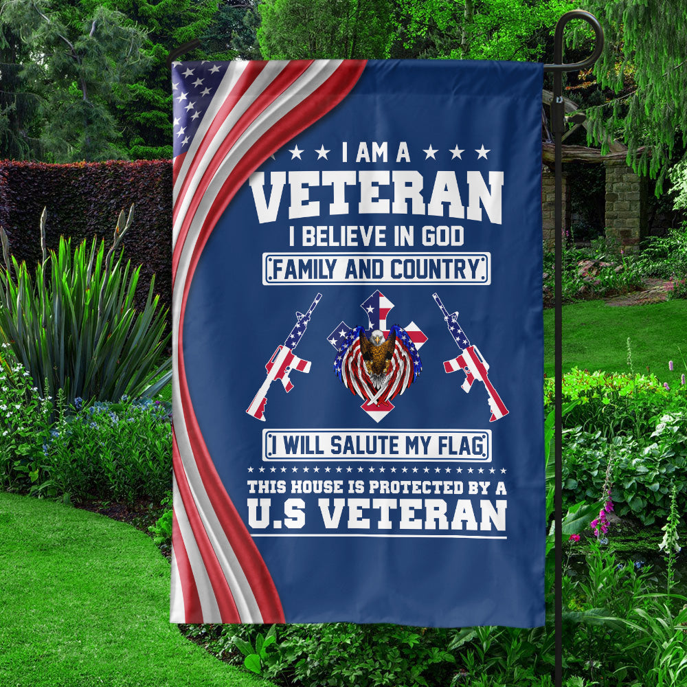 I'm A Veteran I Believe In God Flag