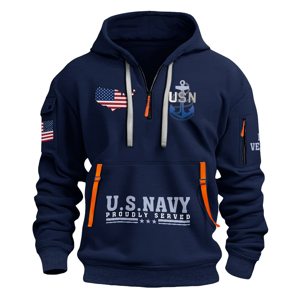 I've Seen The World In The Navy Quarter Zip Hoodie