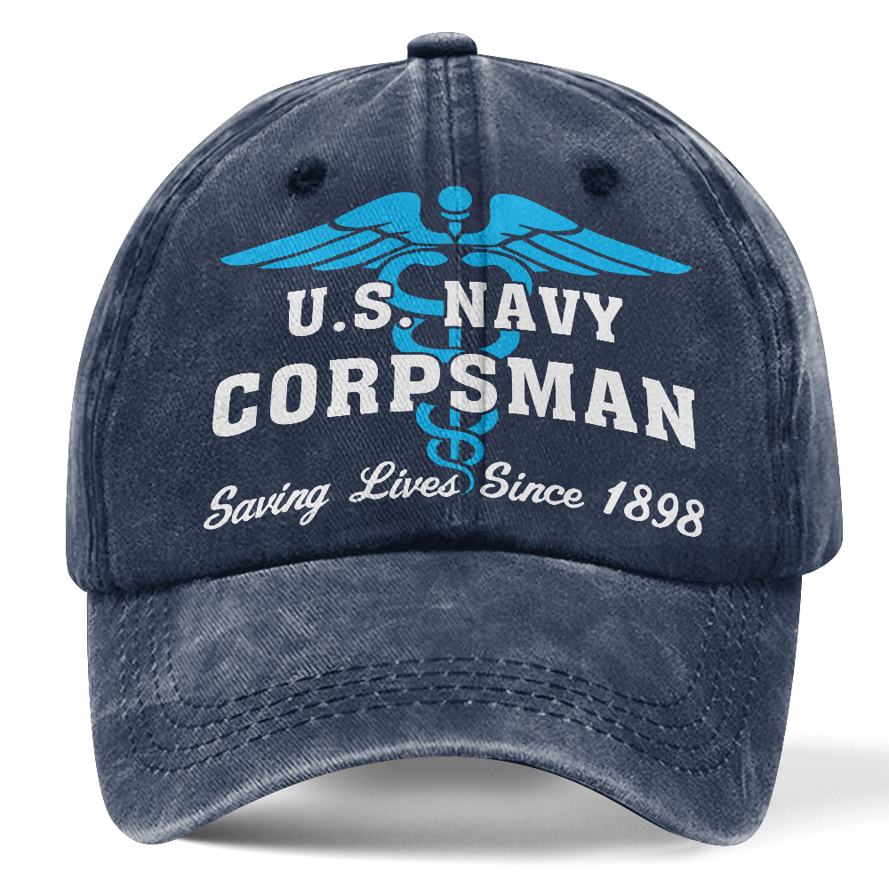Personalizable Navy Corpsman Washed Cap