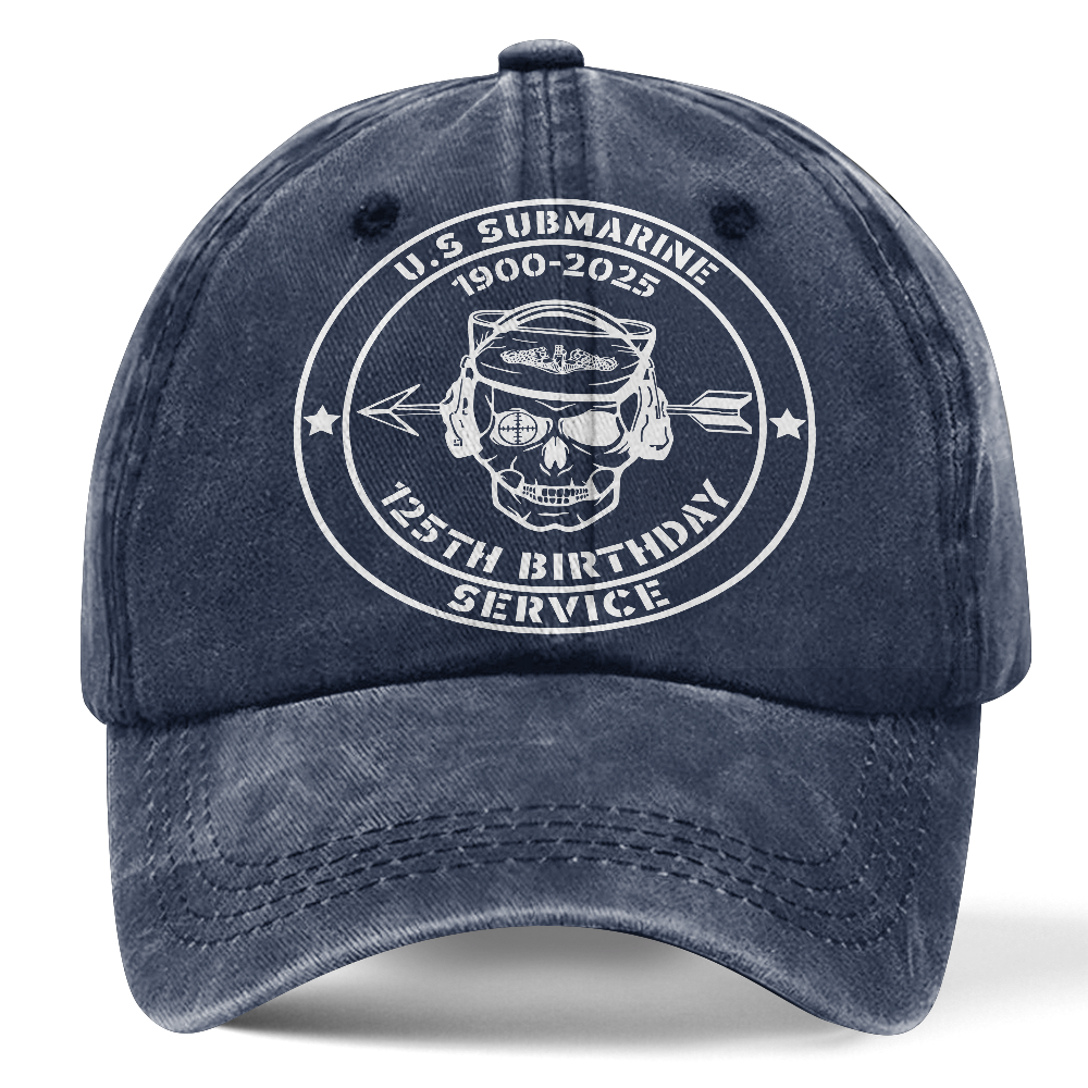 Navy Submarine 125th Birthday Washed Cap