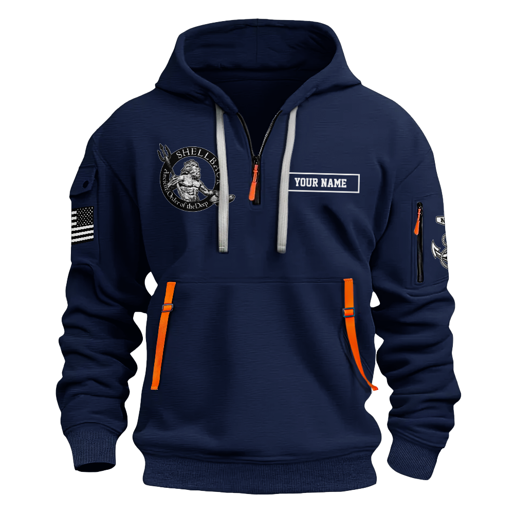 Personalizable Shellback Crossing The Line Quarter Zip Hoodie