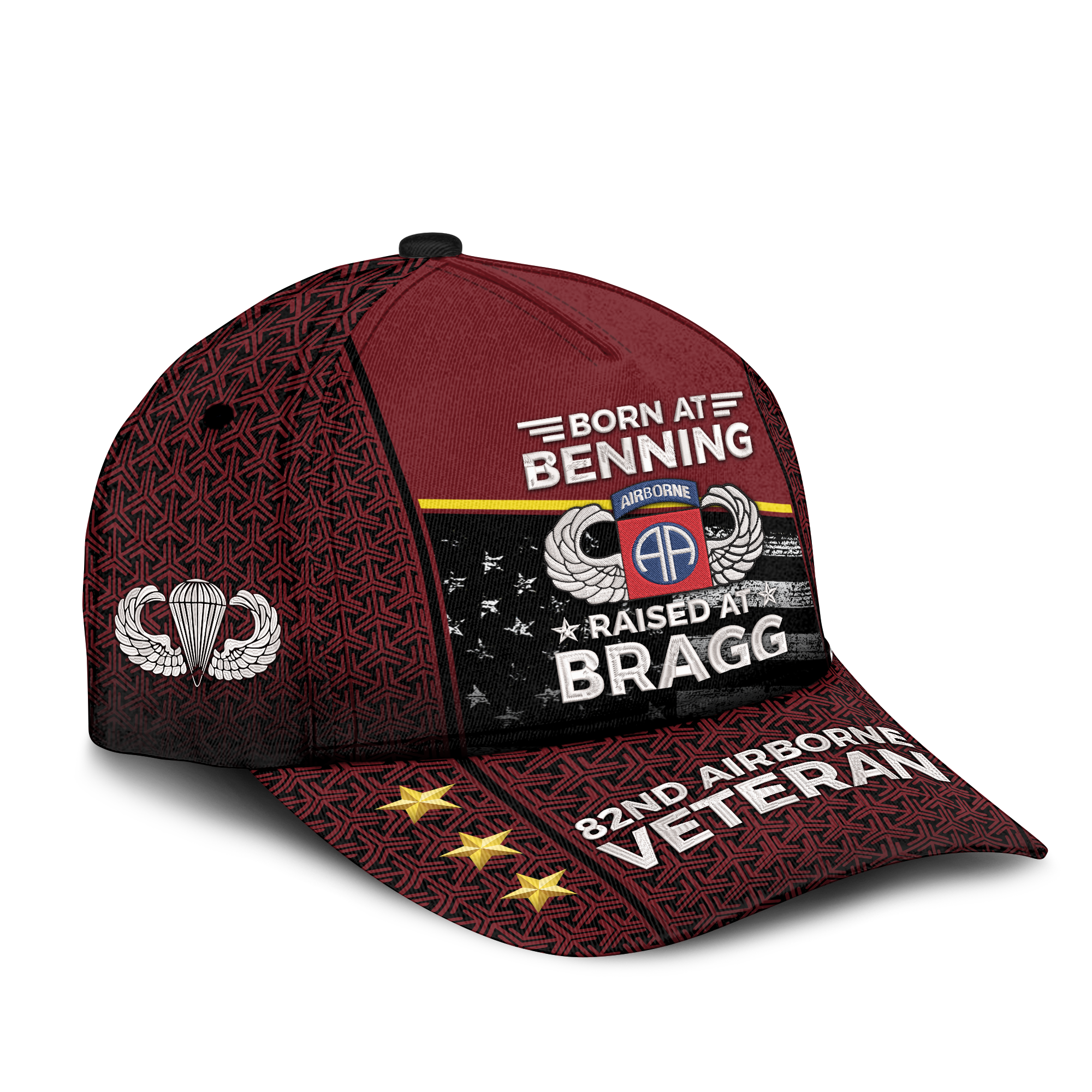 Born At Benning Raised At Bragg Embroidered & Printed Cap