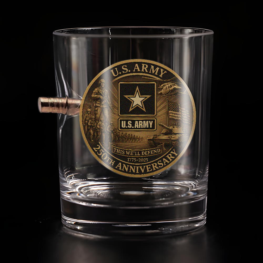 Army 250th Anniversary Bullet Whiskey Glass