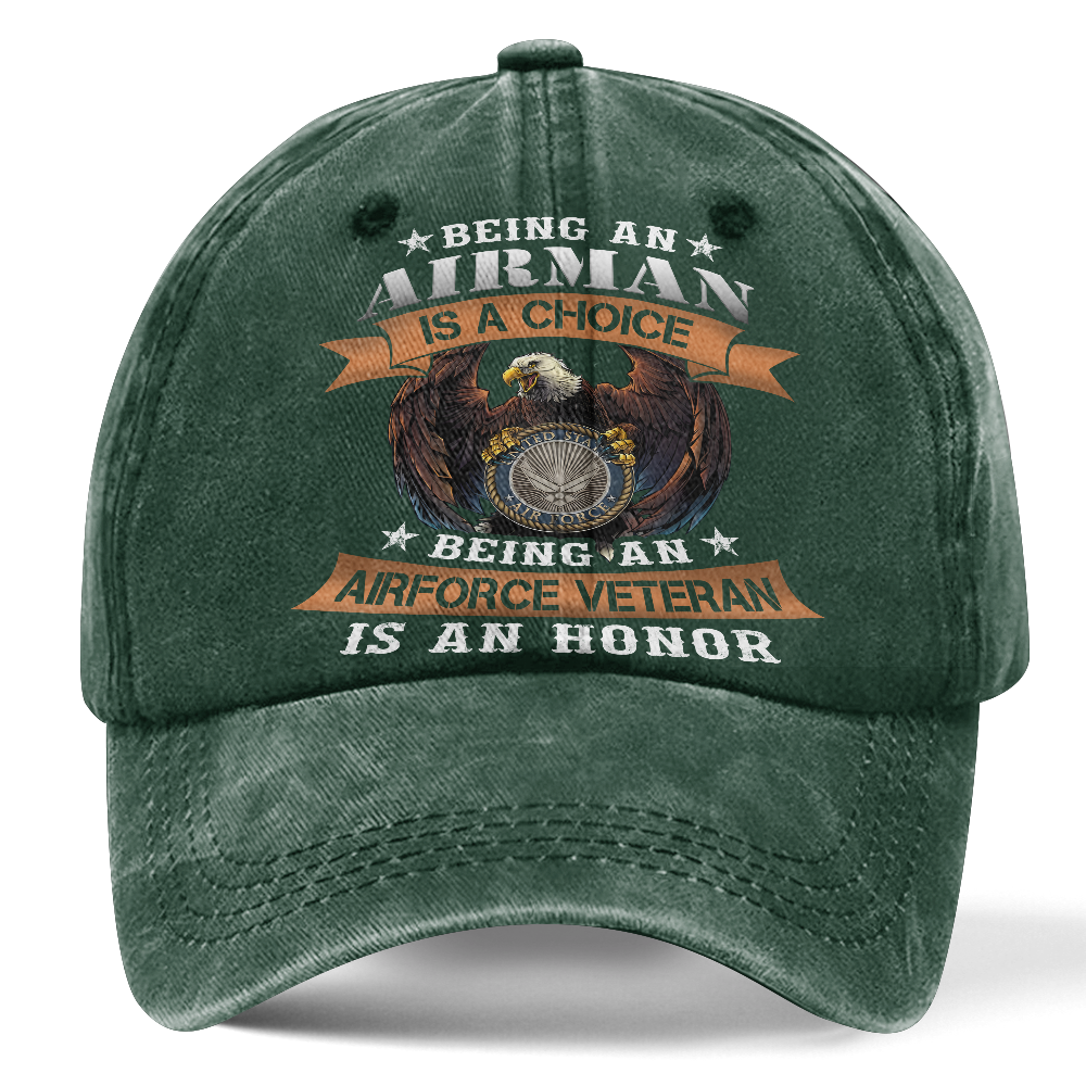 Personalizable Being An Air Force Veteran Is An Honor Washed Cap