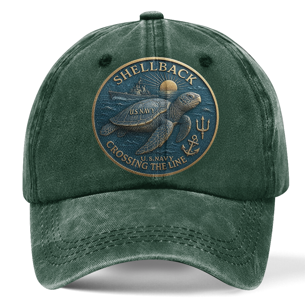 Personalizable Navy Shellback Washed Cap