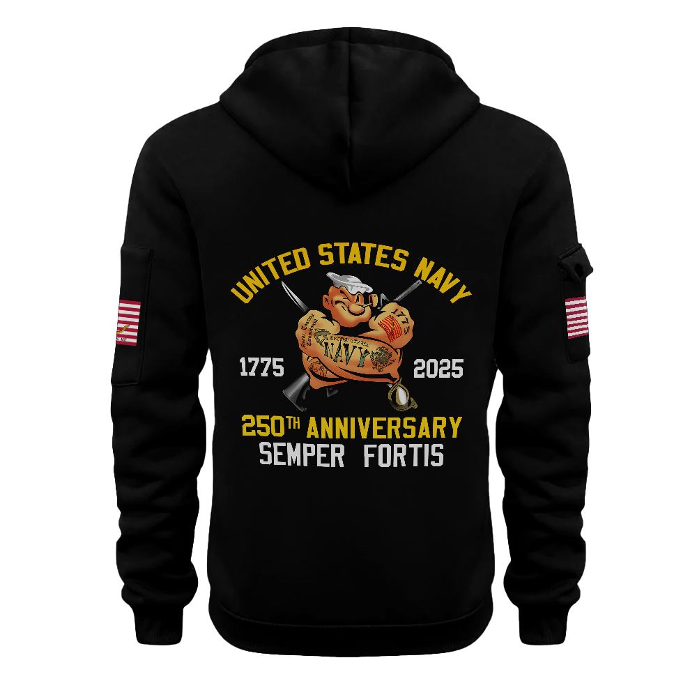 Personalizable Navy 250th Anniversary Quarter Zip Hoodie