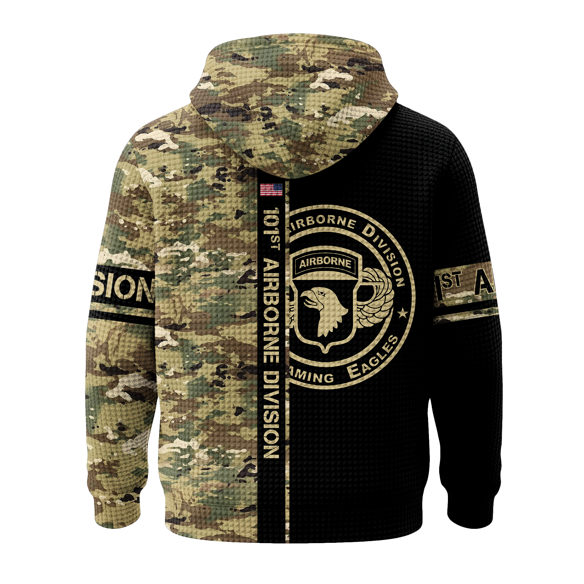 101st Airborne Screaming Eagles Quarter Zip Waffle Hoodie