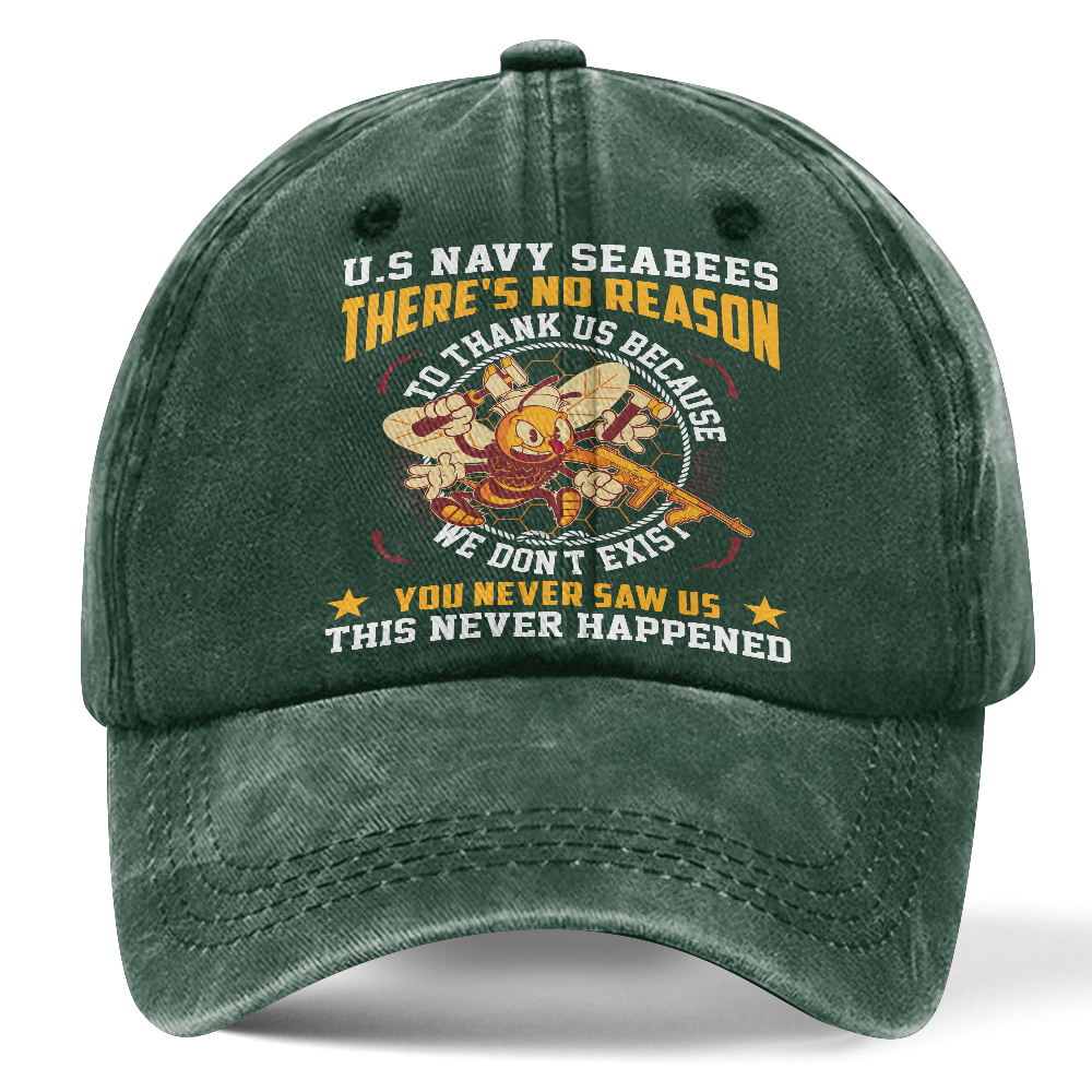 Personalizable Navy Seabee Washed Cap