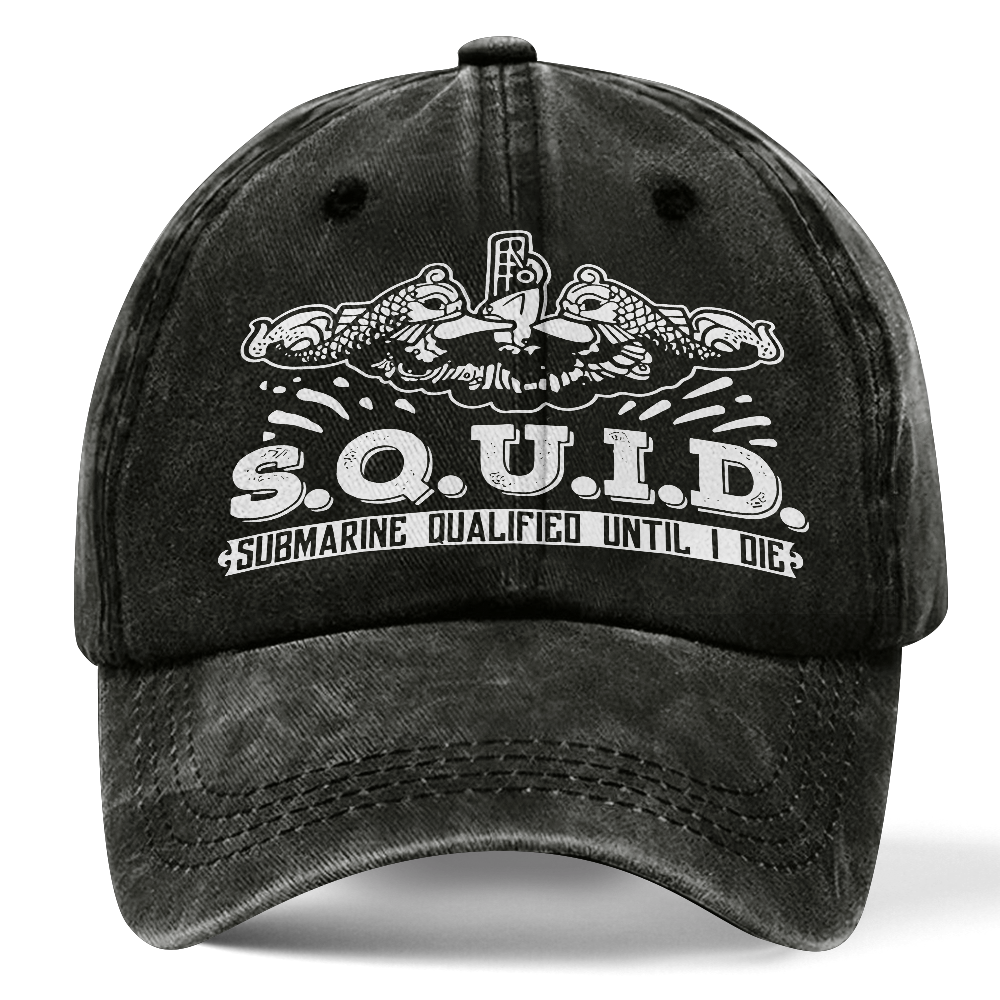 Navy Submarine SQUID Washed Cap
