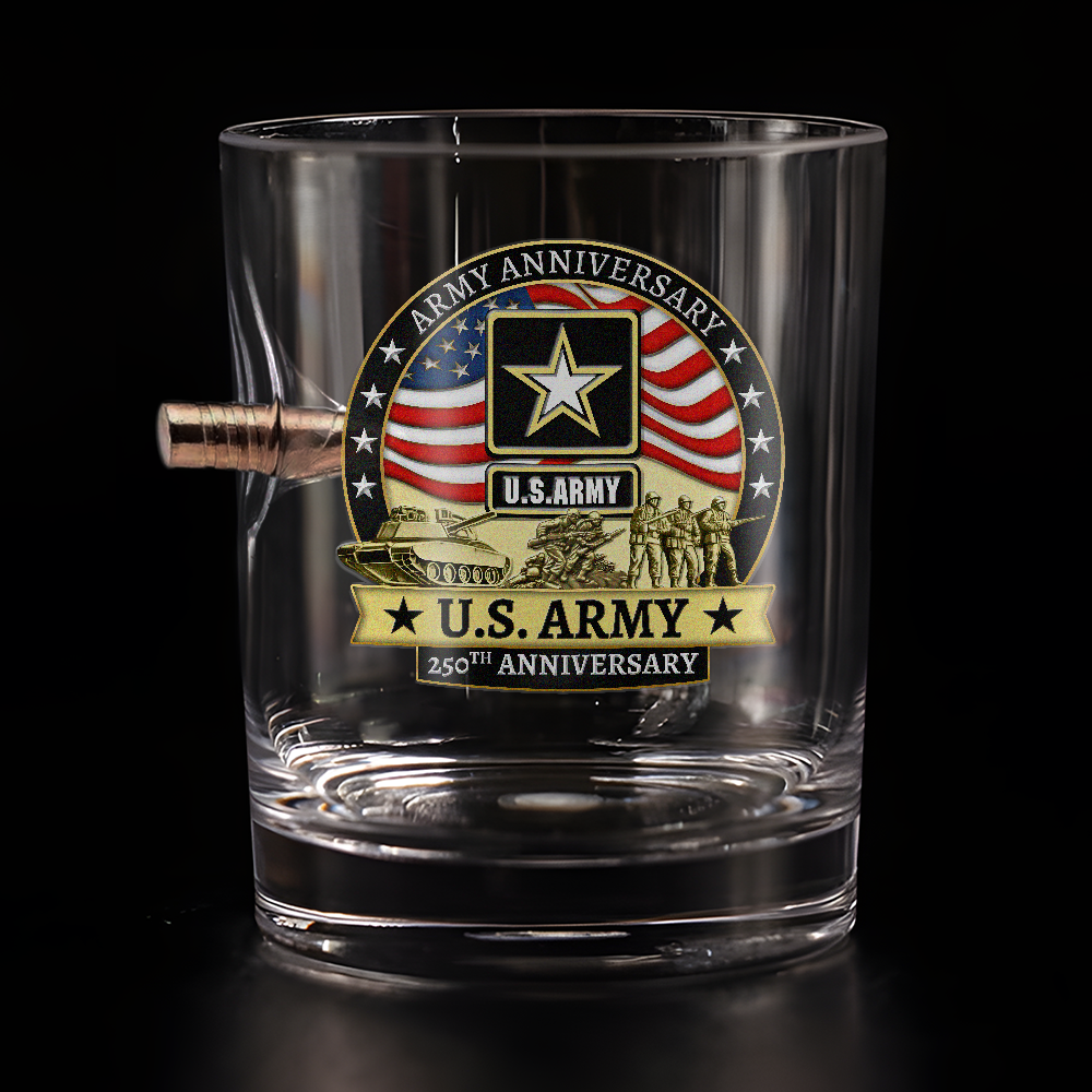 Army 250th Anniversary Bullet Whiskey Glass