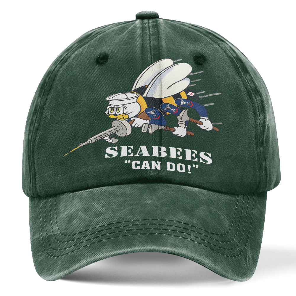 Personalizable Navy Seabee Washed Cap
