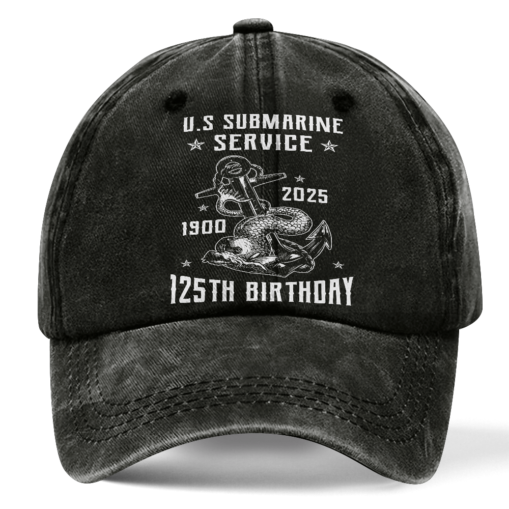 Navy Submarine 125th Birthday Washed Cap