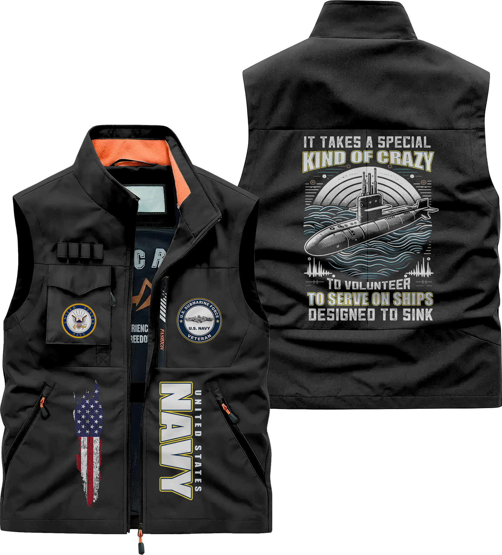 Navy Submarine Serve On Ships Designed To Sink Pocket Vest