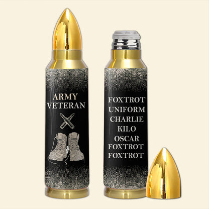 Army Veteran Foxtrot Bullet Tumbler