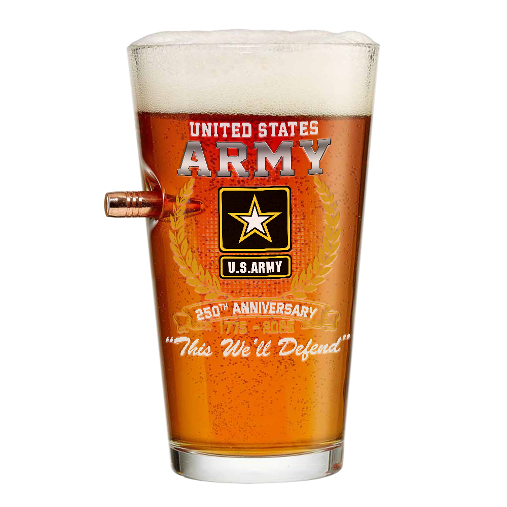 Army 250th Anniversary Bullet Pint Glass