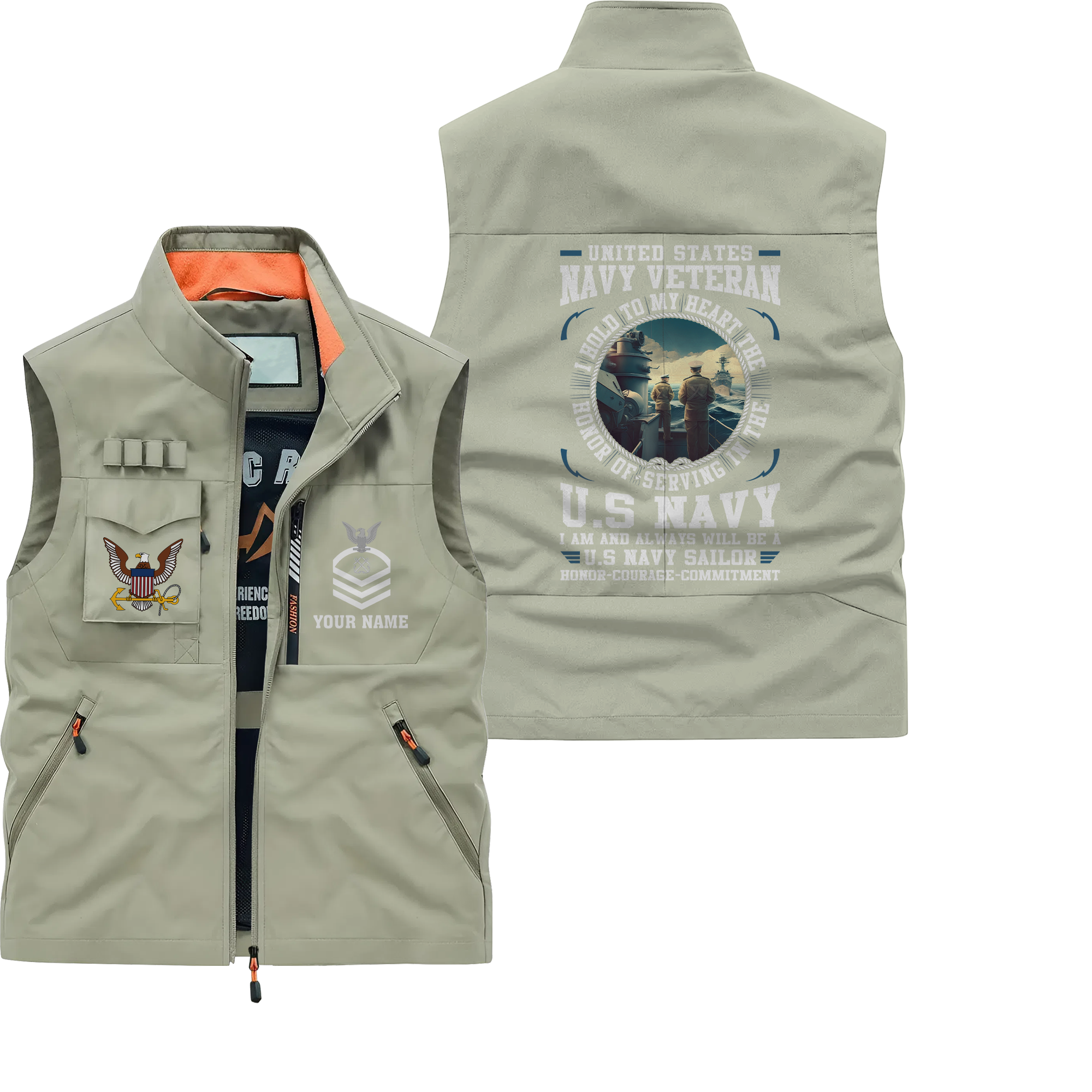 Personalizable Honor Courage Commitment Pocket Vest