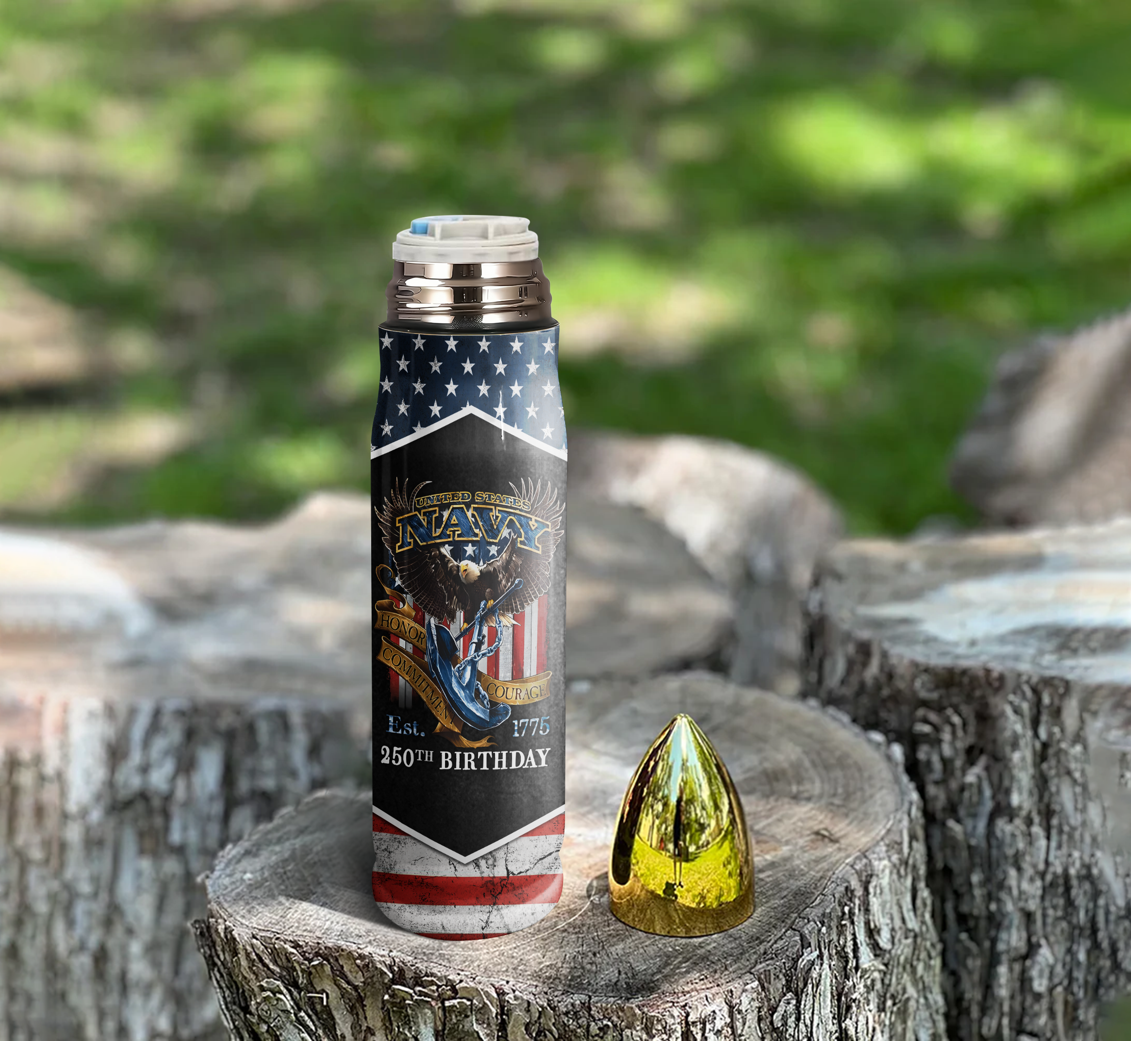 Navy 250th Anniversary Bullet Tumbler