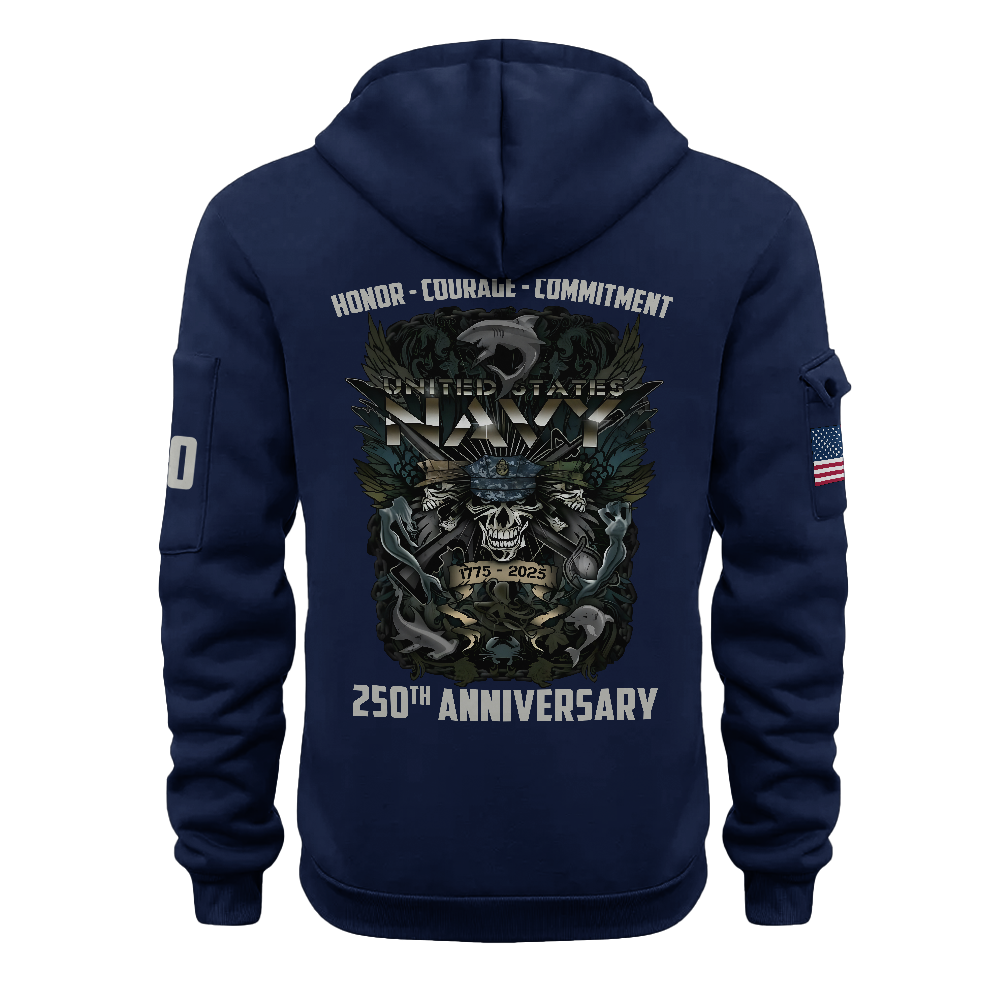 Navy 250th Anniversary Quarter Zip Hoodie