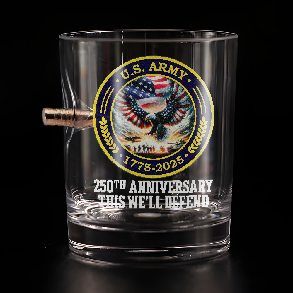 Army 250th Anniversary Bullet Whiskey Glass
