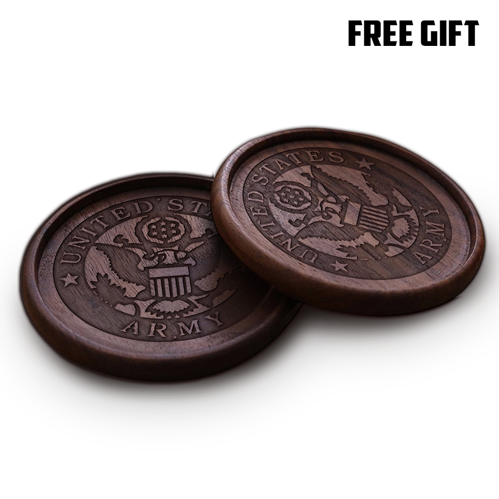 101st Airborne Veteran Set of 1 Bullet Whiskey Glass & Decanter (x1 Coaster Gift)