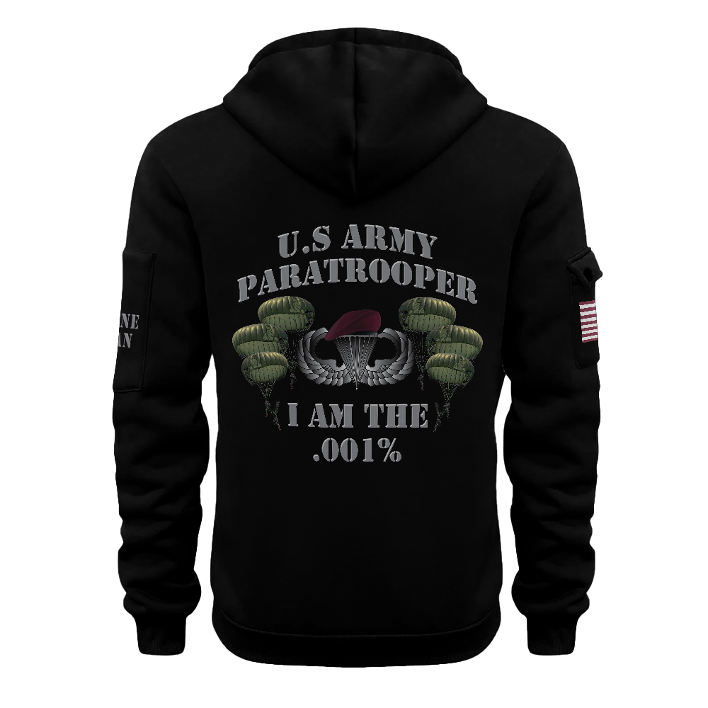 Airborne Paratrooper I Am .001% Quarter Zip Hoodie