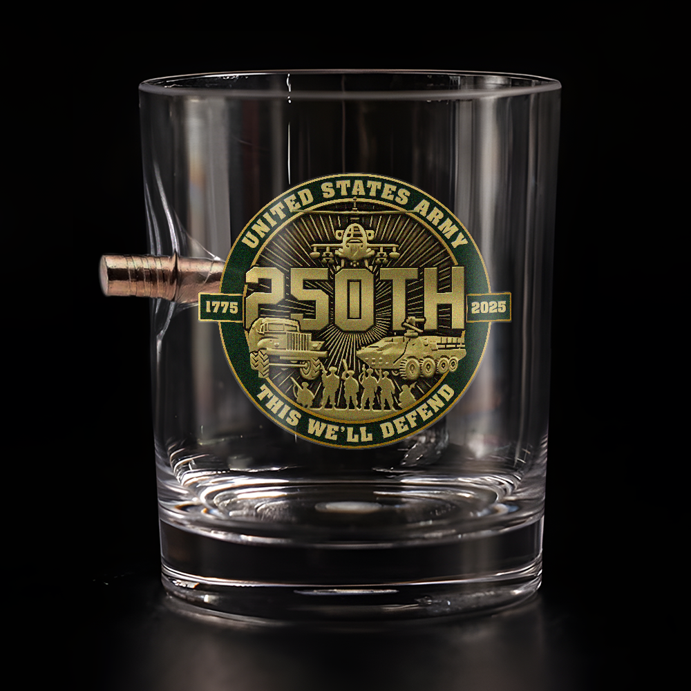 Army 250th Anniversary Bullet Whiskey Glass
