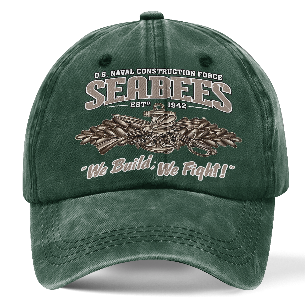 Personalizable Navy Seabee Washed Cap