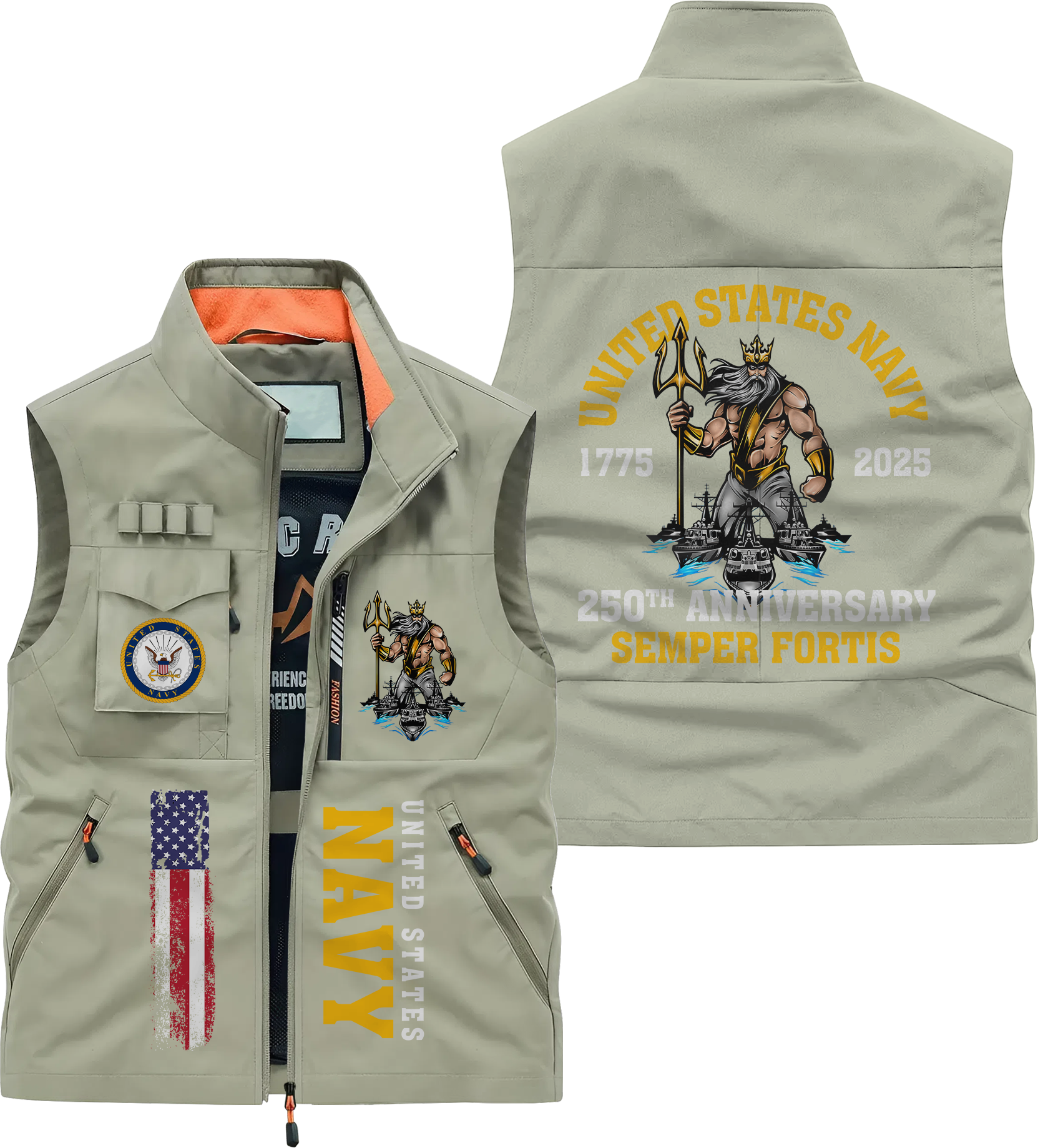 Navy 250th Anniversary Pocket Vest