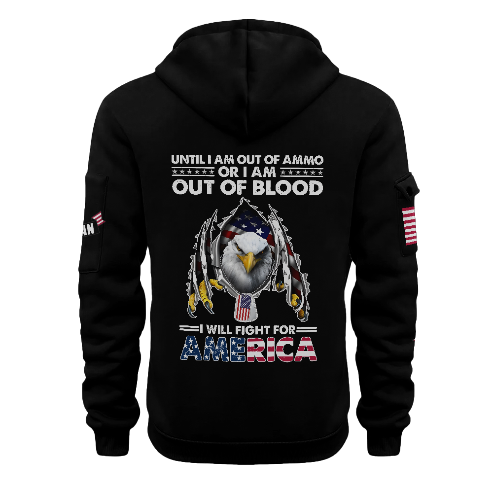 I Will Fight For America Quarter Zip Hoodie