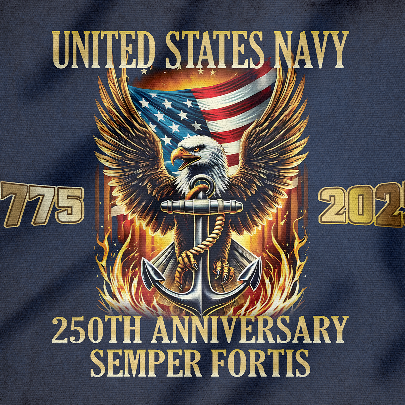 Navy 250th Anniversary House Flag