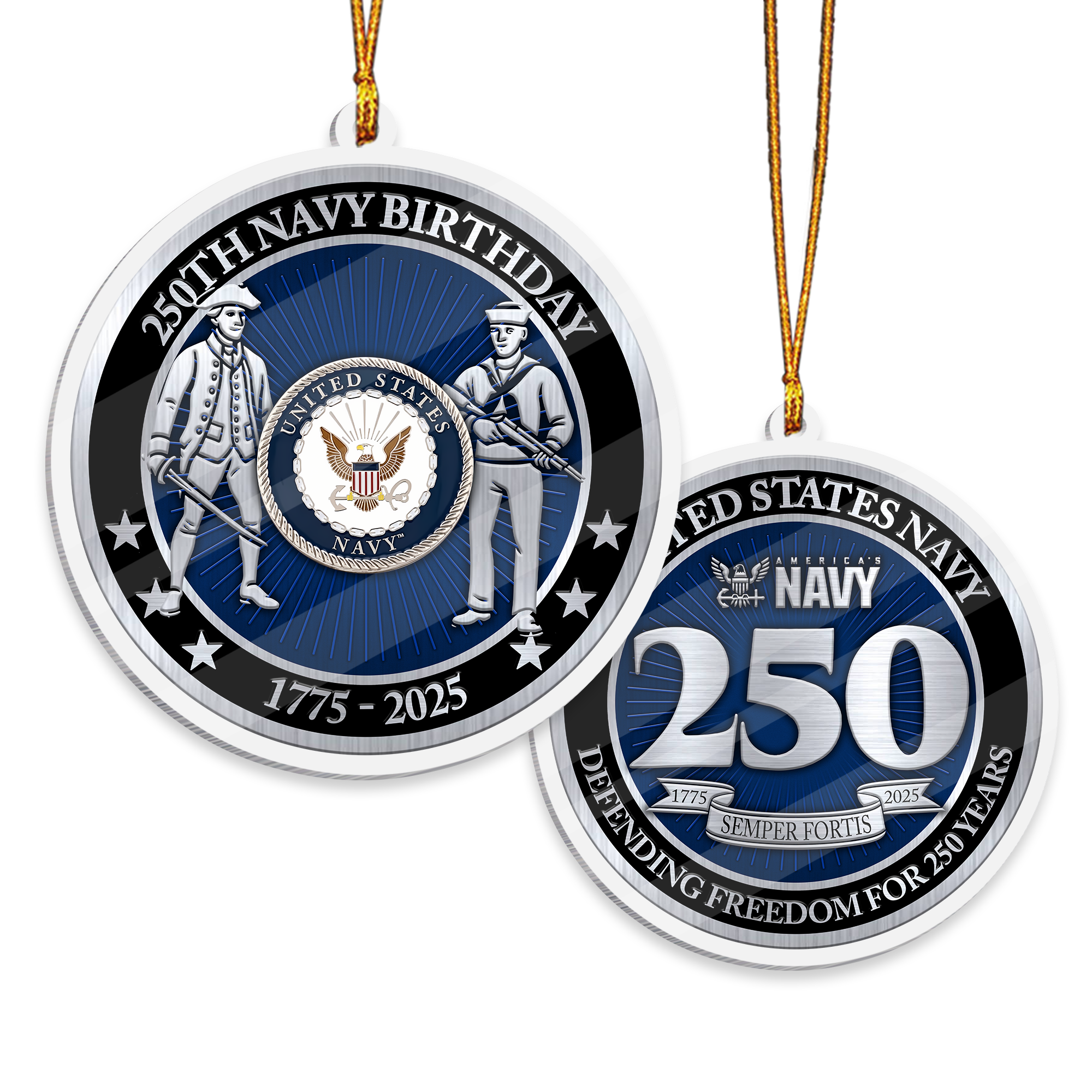 Navy 250th Anniversary Acrylic Ornament