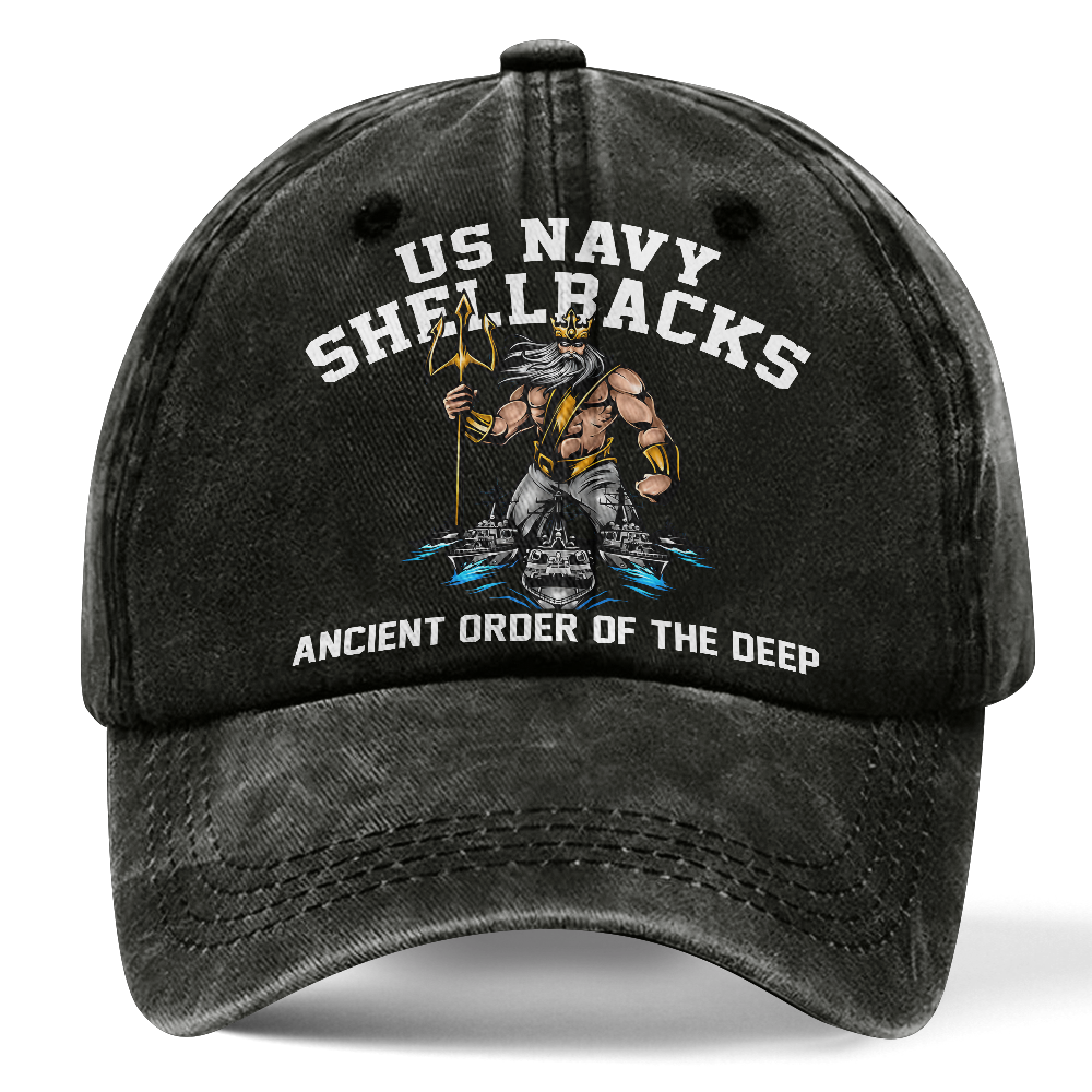 Personalizable Navy Shellback Washed Cap