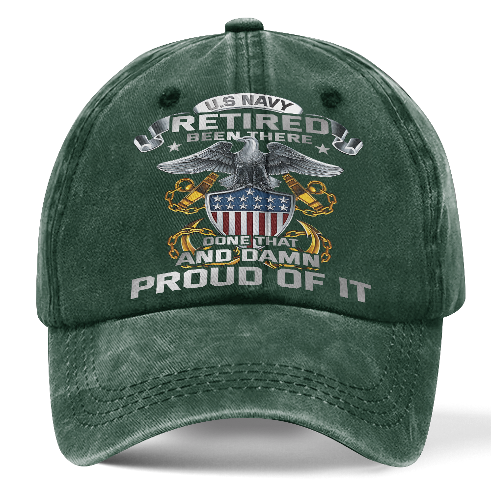 Personalized Navy Been There Done That Washed Cap