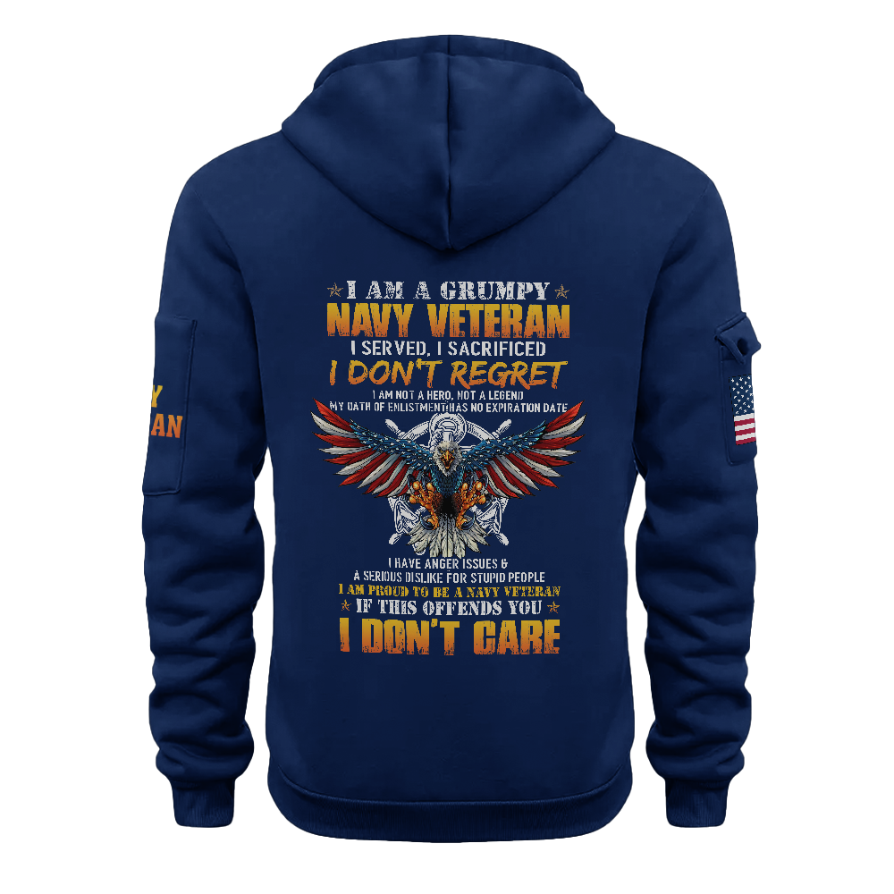 I'm A Grumpy Navy Veteran Quarter Zip Hoodie