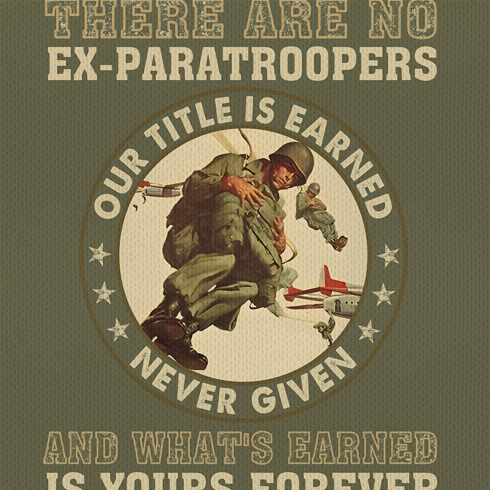 Airborne There's No Ex-Paratroopers Raglan Zip Polo Shirt