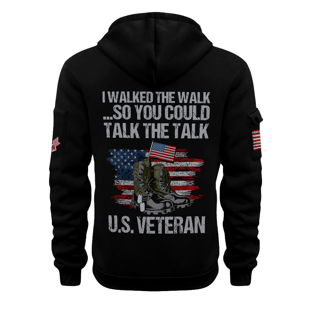 Veteran I Walked The Walk Quarter Zip Hoodie