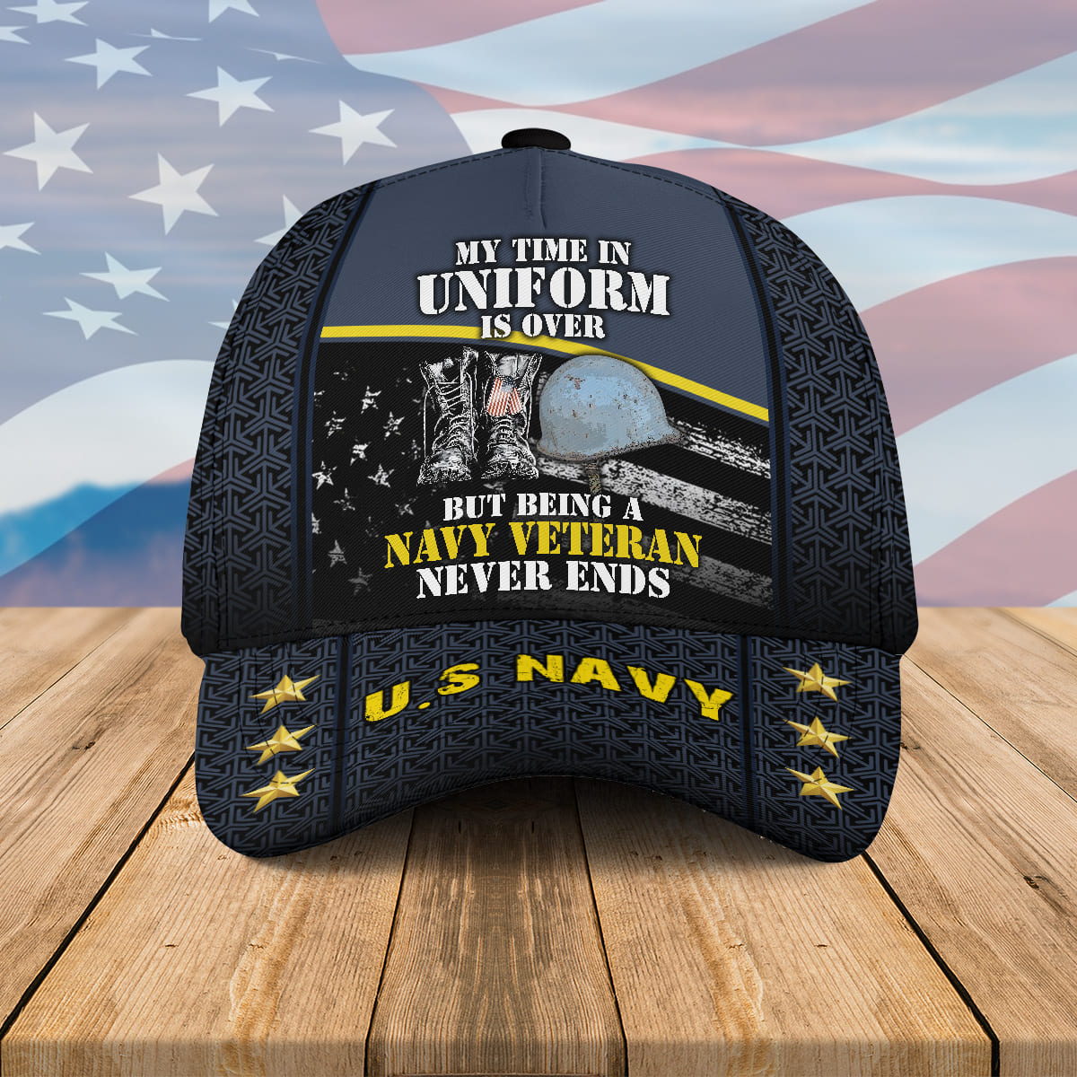 Being A Navy Veteran Never Ends Hat Cap