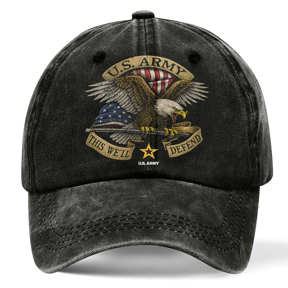Personalizable This We'll Defend Washed Cap