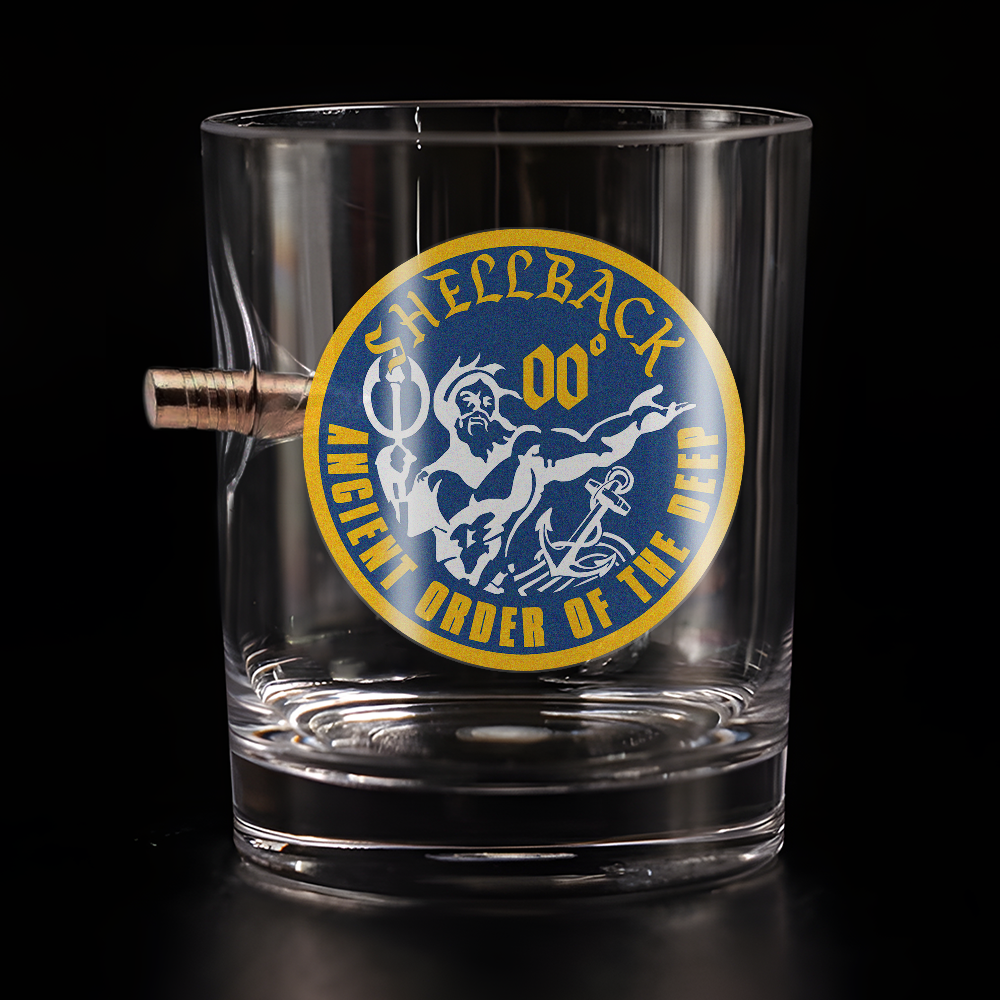 Shellback Ancient Order Of The Deep Bullet Whiskey Glass