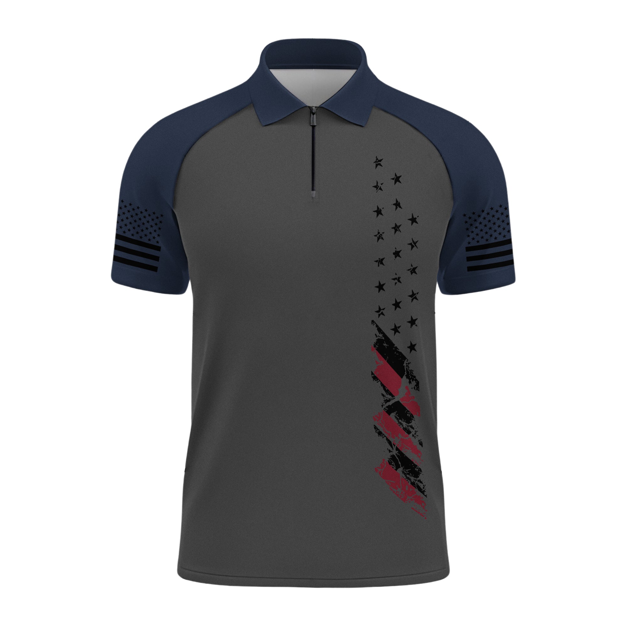 Navy 250th Anniversary Raglan Zip Polo Shirt