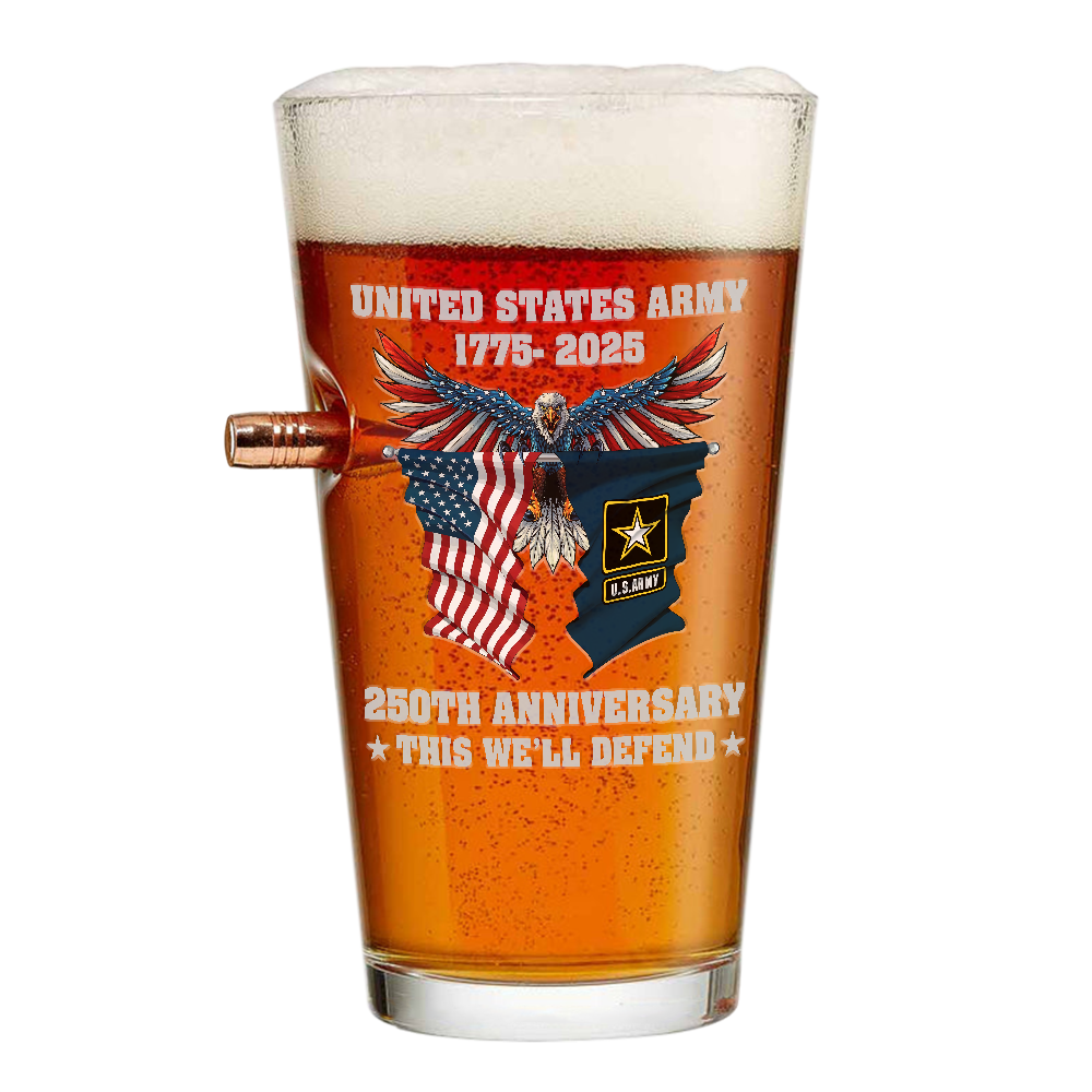 Army 250th Anniversary Bullet Pint Glass