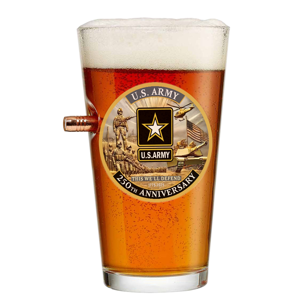 Army 250th Anniversary Bullet Pint Glass