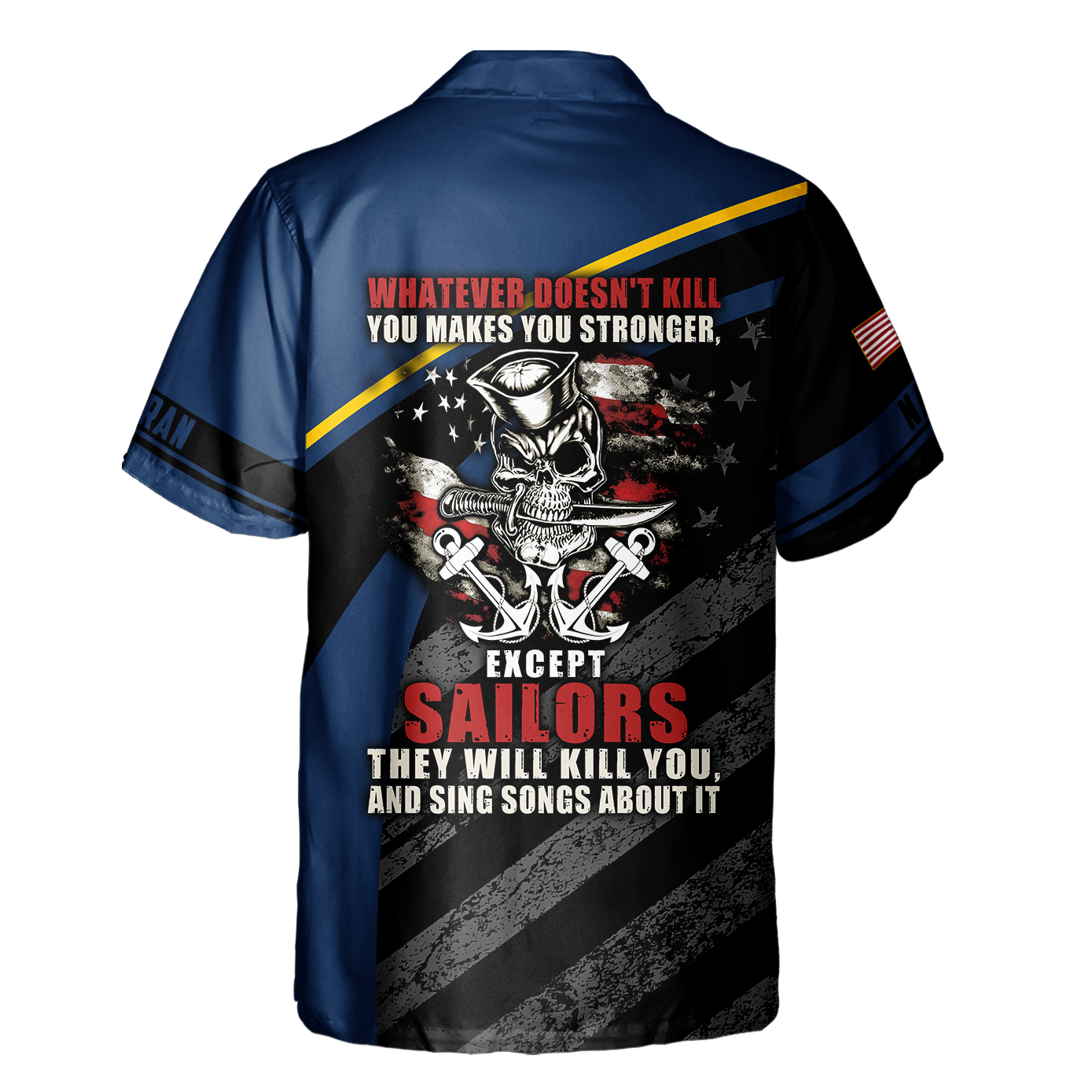 Navy What Makes You Stronger Cuban Shirt